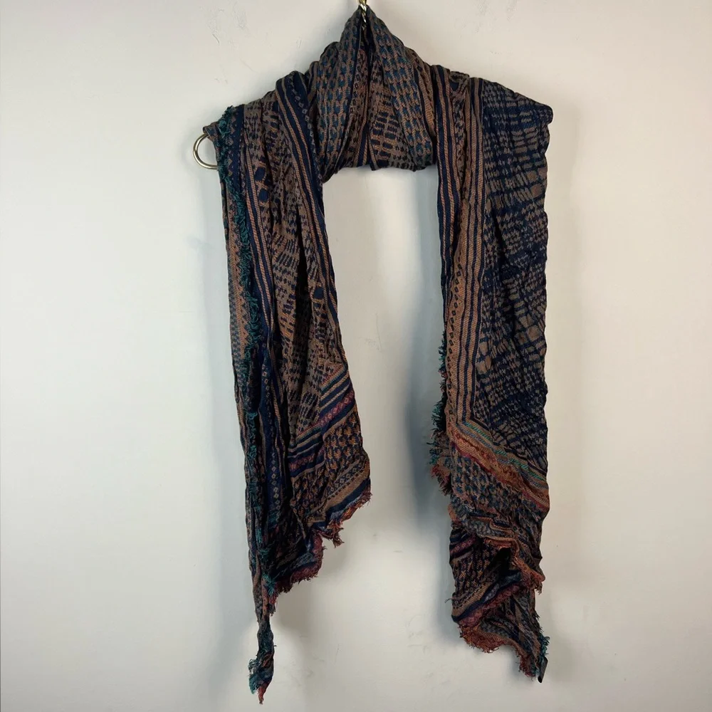 Daytrip Navy Brown Print Scarf